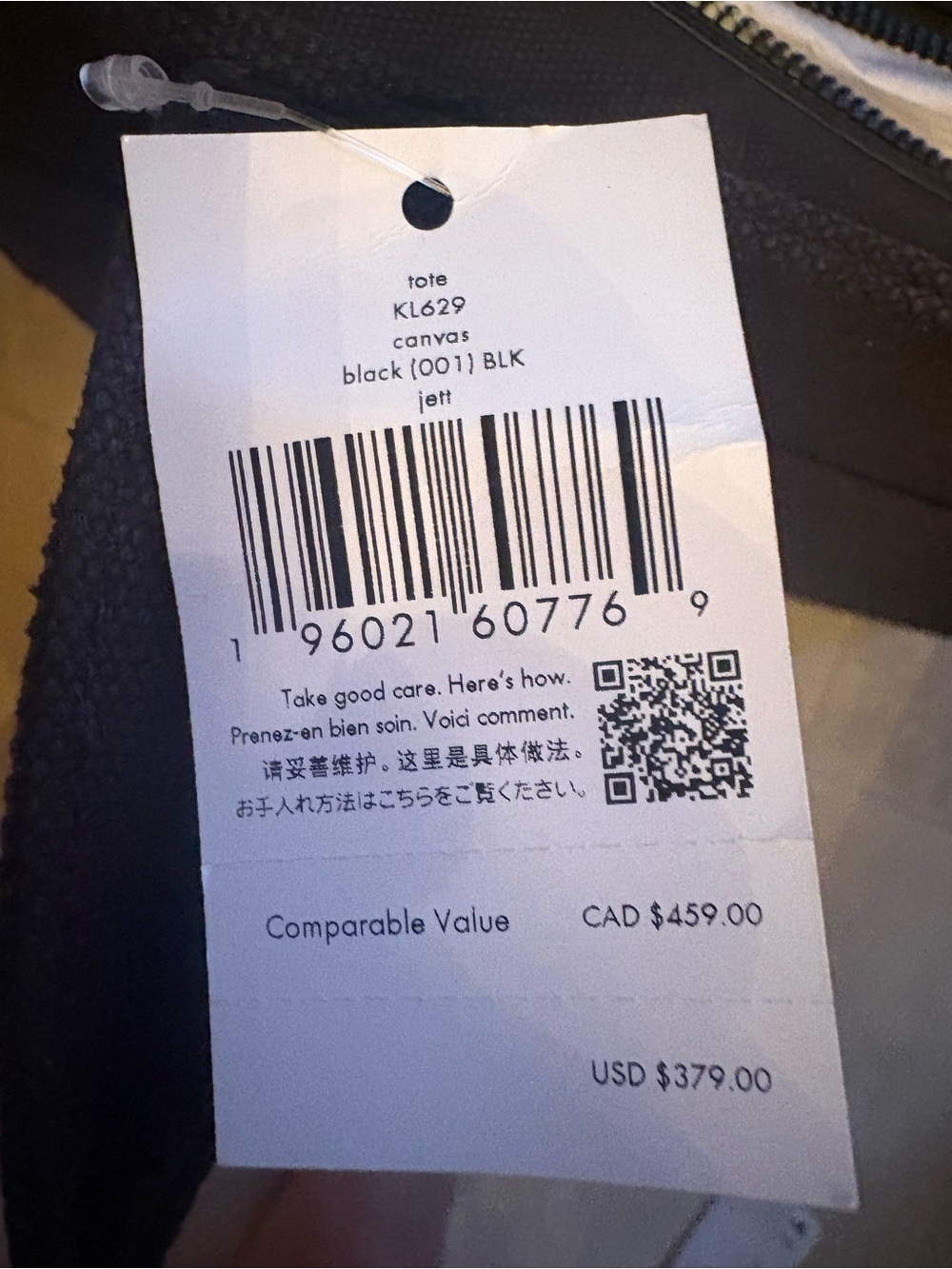 Kate Spade Black Canvas Logo Tote - Picture 3 of 3